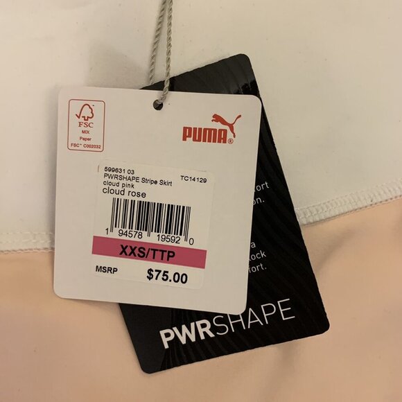 Puma Women's Powershape Striped Golf Tennis Skort Rose White Size XXS - NWT $75 - Picture 10 of 12